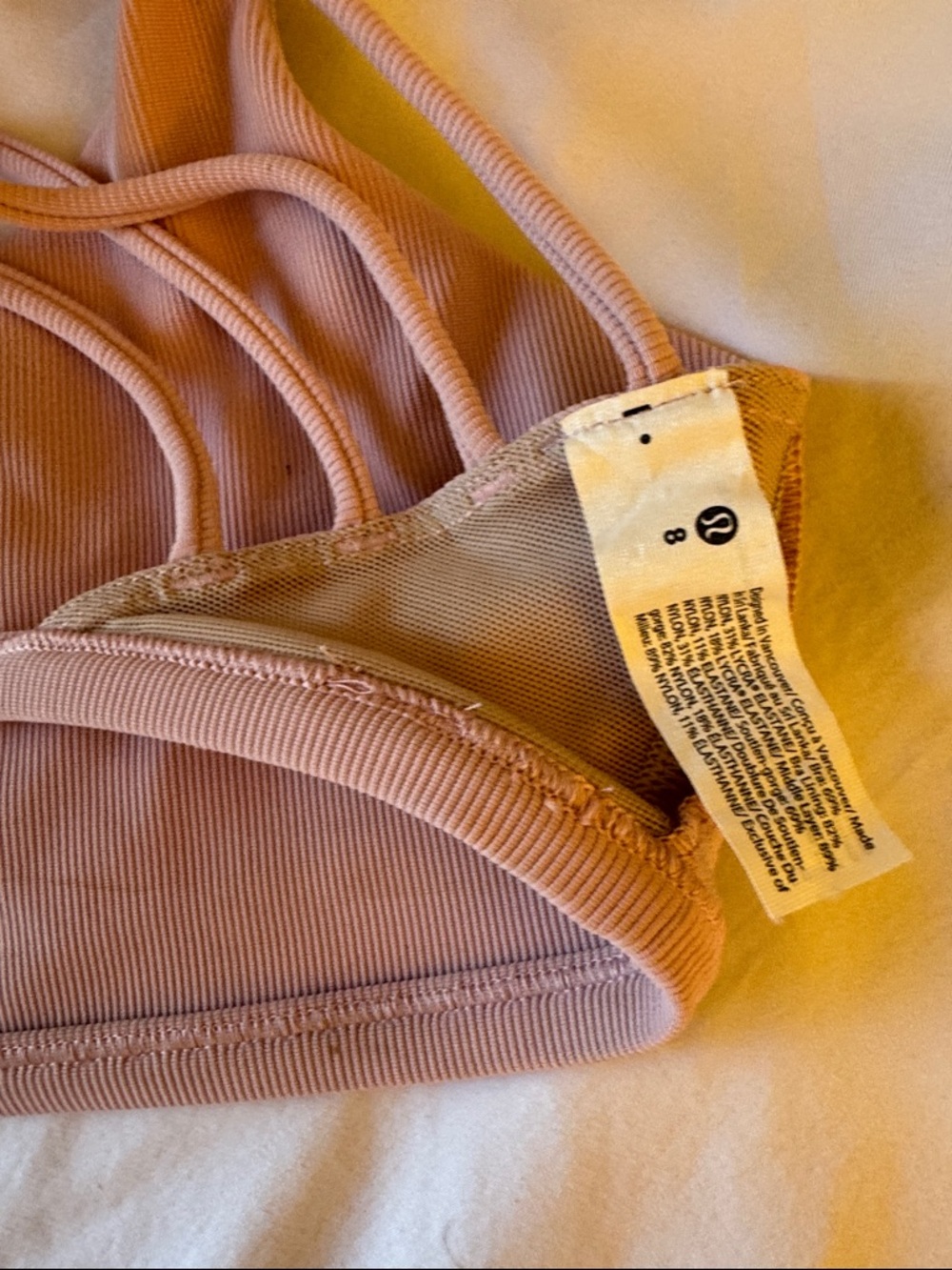 lululemon athletica Strappy Ribbed Sports Bra in Dusty Rose - Picture 5 of 6